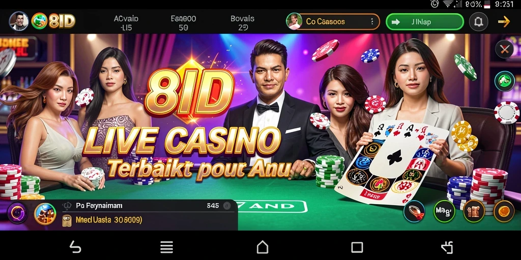 Tampilan gameplay Live Casino seru dan interaktif di 8ID.