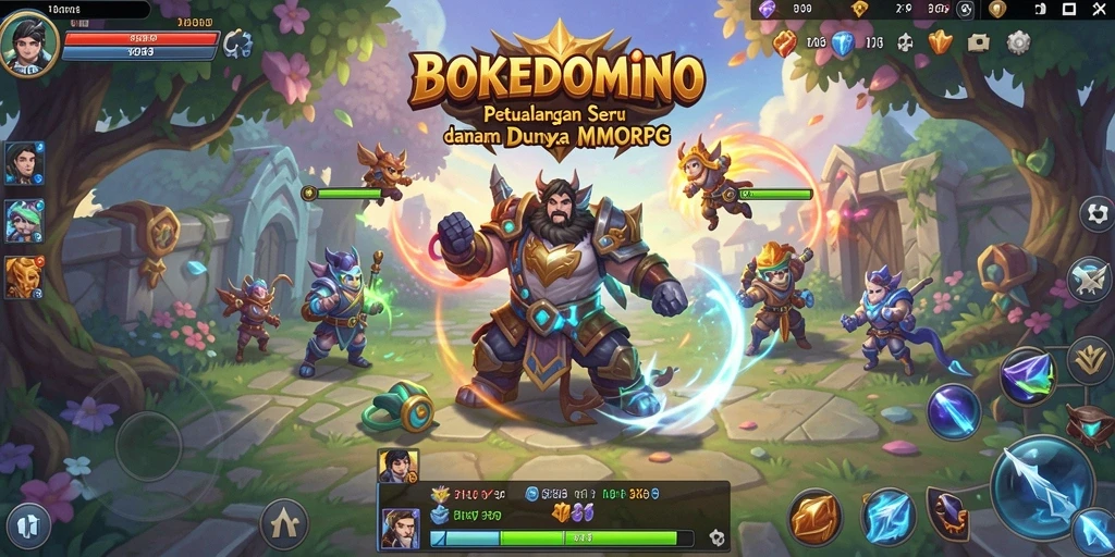 Gameplay seru dan mendebarkan dalam BOKEDOMINO MMORPG.