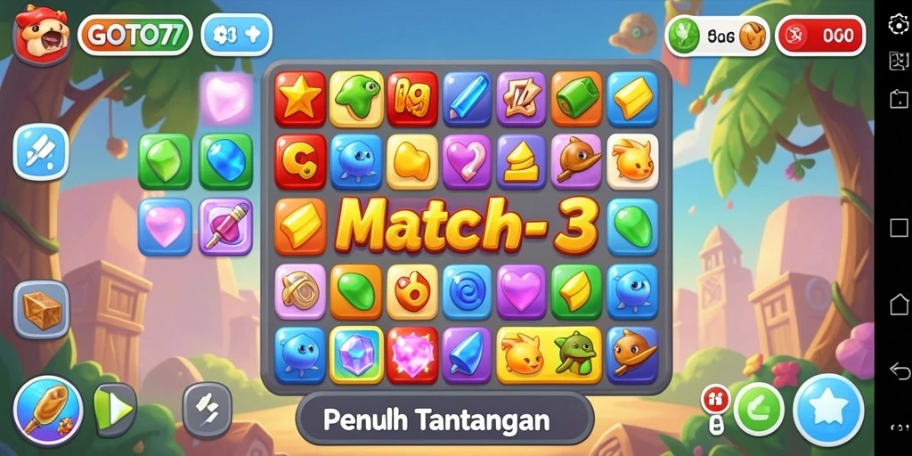 Tangkapan layar gameplay <strong>GOTO77</strong> yang menunjukkan keseruan mencocokkan objek.