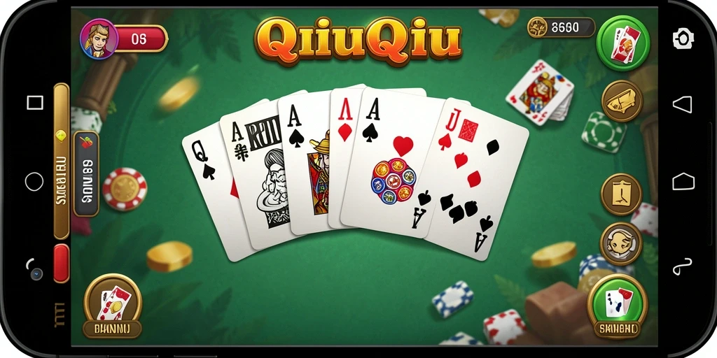Tampilan gameplay seru dari QiuQiu di ID098.