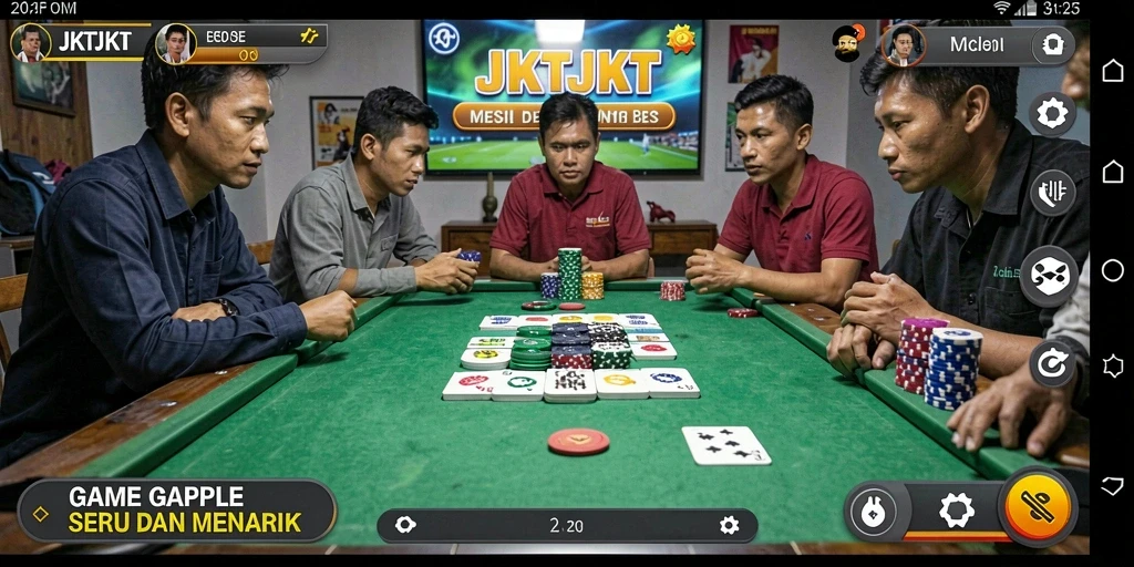 Screenshot gameplay <strong>JKTJKT</strong> menampilkan suasana seru permainan Gaple.