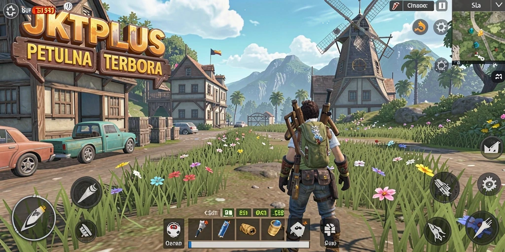 Tampilan gameplay JKTPLUS yang indah dan mendebarkan dalam dunia terbuka.