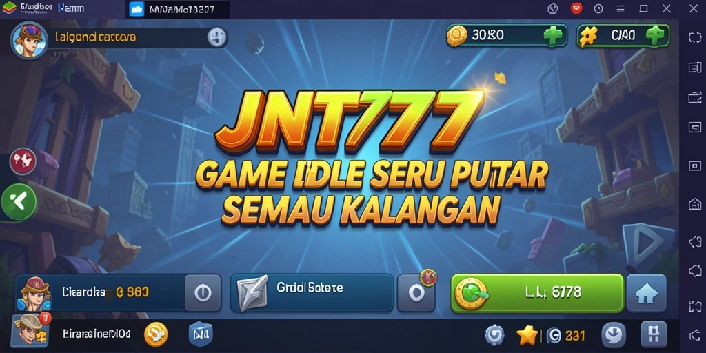 Screenshot utama menunjukkan gameplay menarik JNT777 dengan karakter yang beragam.