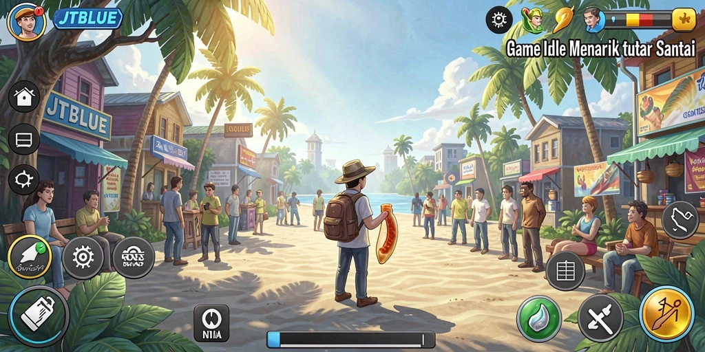 Tampilan gameplay JTBLUE yang menenangkan dan memuaskan.