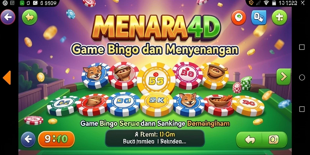 Tampilan gameplay seru Bingo MENARA4D dengan grafis menarik.