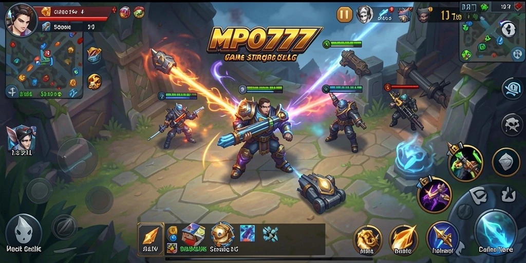 Tangkapan layar menunjukkan aksi strategis seru dalam MPO777.