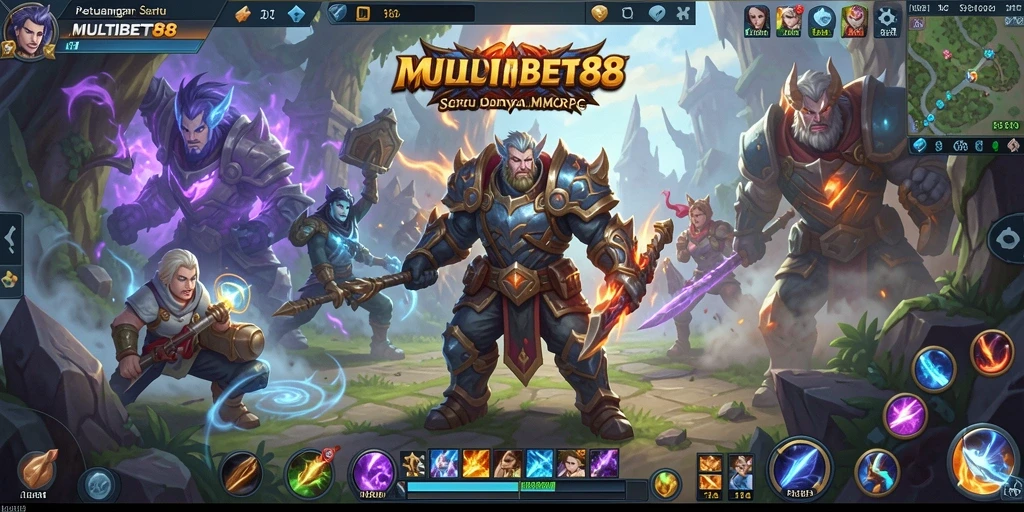 Tampilan gameplay seru di dunia fantasi MMORPG MULTIBET88.