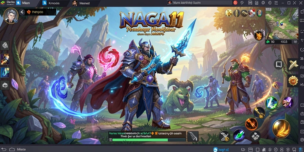 Tampilan gameplay menarik dari NAGA11 dalam dunia MMORPG yang fantastis.