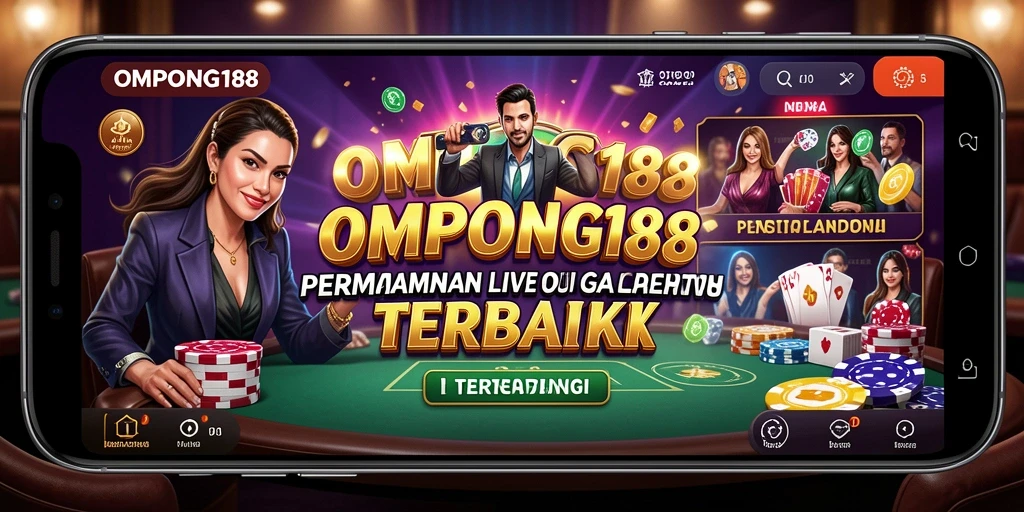 Tangkapan layar gameplay OMPONG188 menghadirkan dealer langsung dalam suasana kasino nyata.