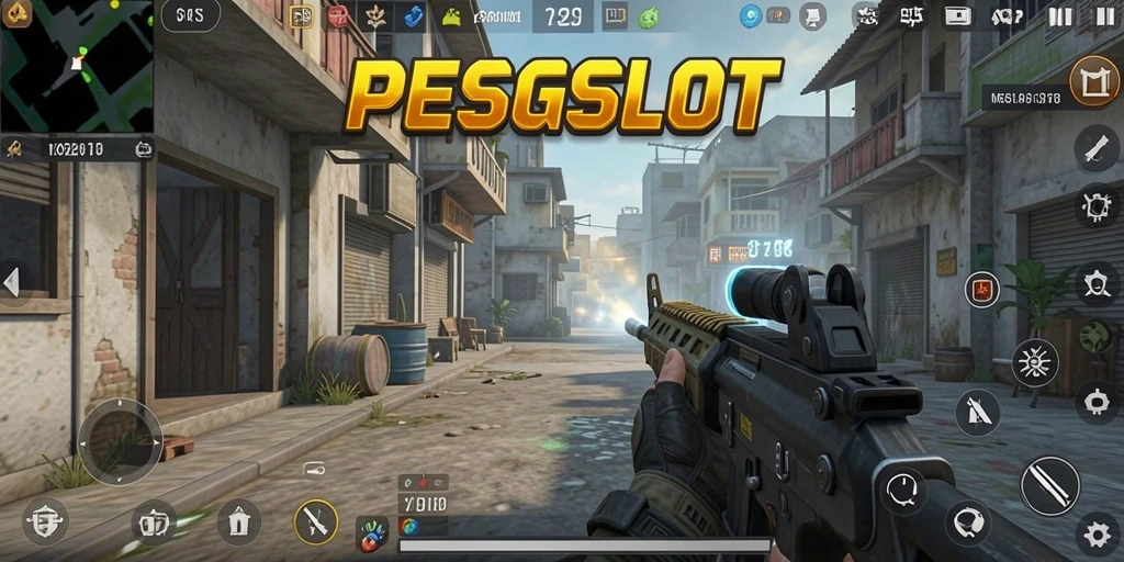 Screenshot menggambarkan aksi intens dalam gameplay PESGSLOT.