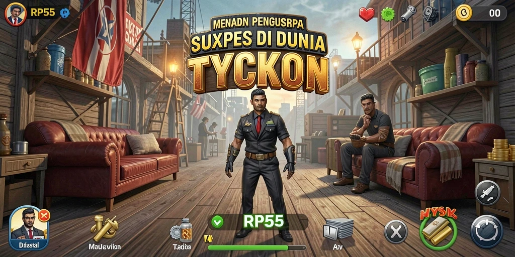 Tampilan gameplay RP55 yang menarik dan penuh strategi Tycoon.