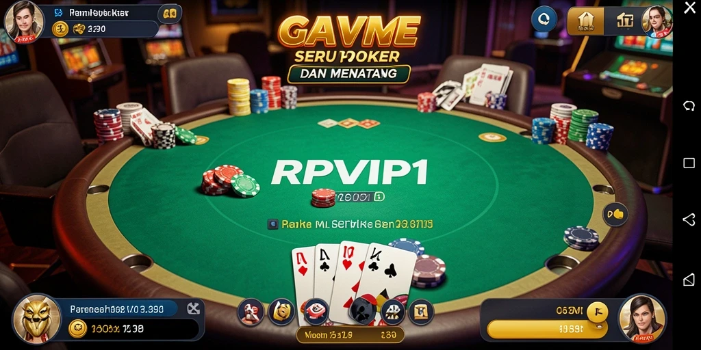 Gameplay seru di RPVIP1 dengan suasana Poker kompetitif.