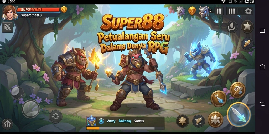 Screenshot <strong>SUPER88</strong> menunjukkan aksi pertarungan yang mendebarkan di dunia RPG.
