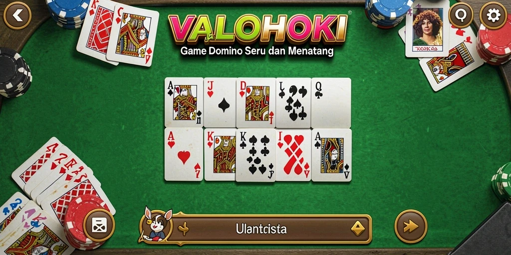 Screenshot gameplay Domino di VALOHOKI yang menampilkan suasana seru.